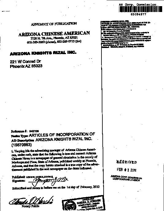 AZKOR Affidavit Publication ACC Document-